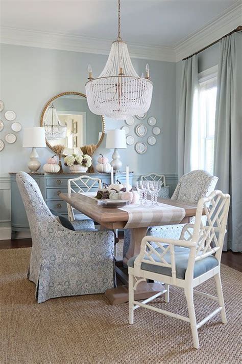 With so many color schemes for living rooms to choose from. light blue dining room inspiration. | Country dining rooms ...