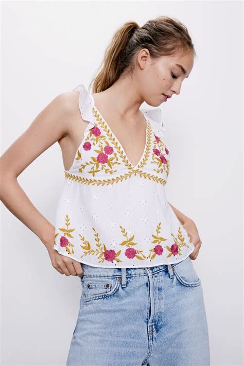 Zara Cutwork Embroidery Top 07521906 S2019
