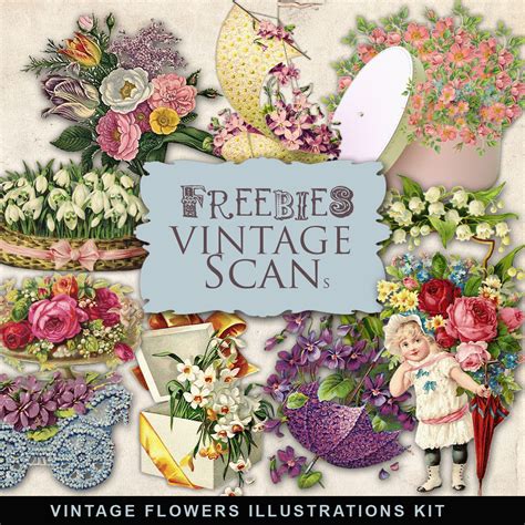 New Freebies Vintage Flowers Vignettesfar Far Hill Free Database Of