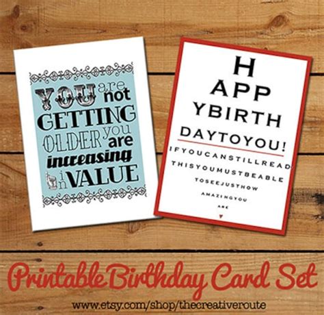 Items similar to Printable Birthday Cards - Funny Birthday Quotes on a