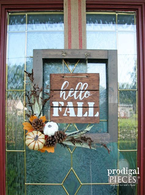The chalkboard i picked up from michael's for less than 10.00. Hello Fall Sign with Simple DIY Tutorial - Prodigal Pieces | Diy fall wreath, Fall signs, Hello ...