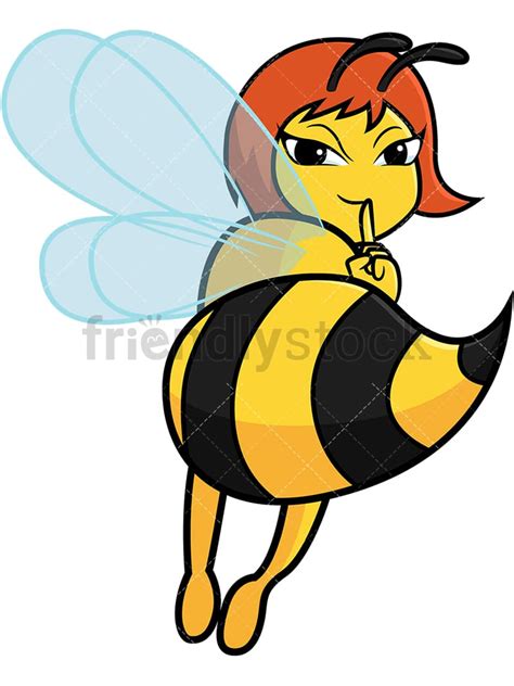 Bee Showing Off Her Stinger Vector Cartoon Clipart Friendlystock