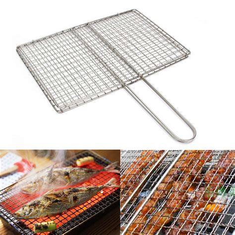 Barbecue Grilling With Handle Stainless Steel Bbq Fish Basket Roast