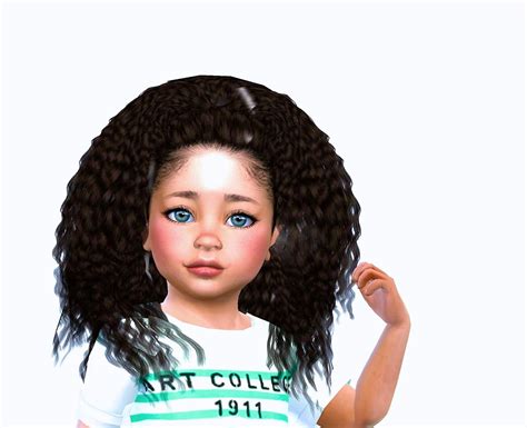 Blue Ancolia Toddler Hair Sims 4 Sims 4 Curly Hair Sims Hair