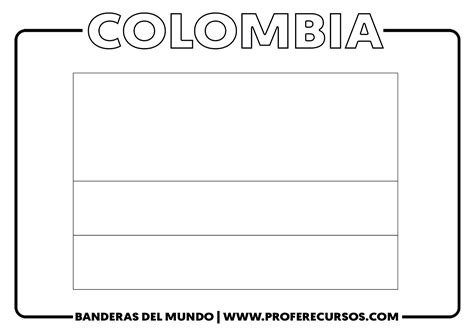 Bandera De Colombia Para Colorear
