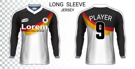 long sleeve soccer jerseys  shirts mockup template graphic design  football uniforms