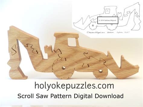 Backhoe Puzzle Pattern Pdf Svg Wood Puzzles Patterns Handmade Kids