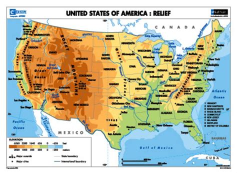 Carte Du Relief Des Etats Unis Info Voyage Carte Plan