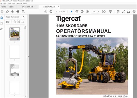 Tigercat Sk Rdare Operat Rs Manual Sn Pdf