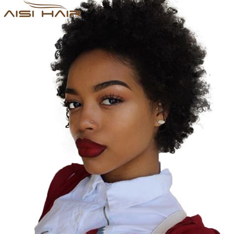 Black afro curly brazilian human hair wig for women lace front wigs hair wigs. AISI HAIR Afro Kinky Curly Wig Synthetic Short Black Wigs ...