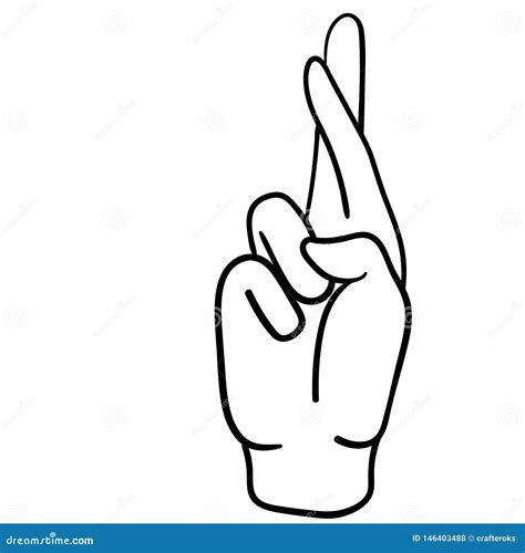 Crossed Fingers Vector Illustration By Crafteroks Stock Vector