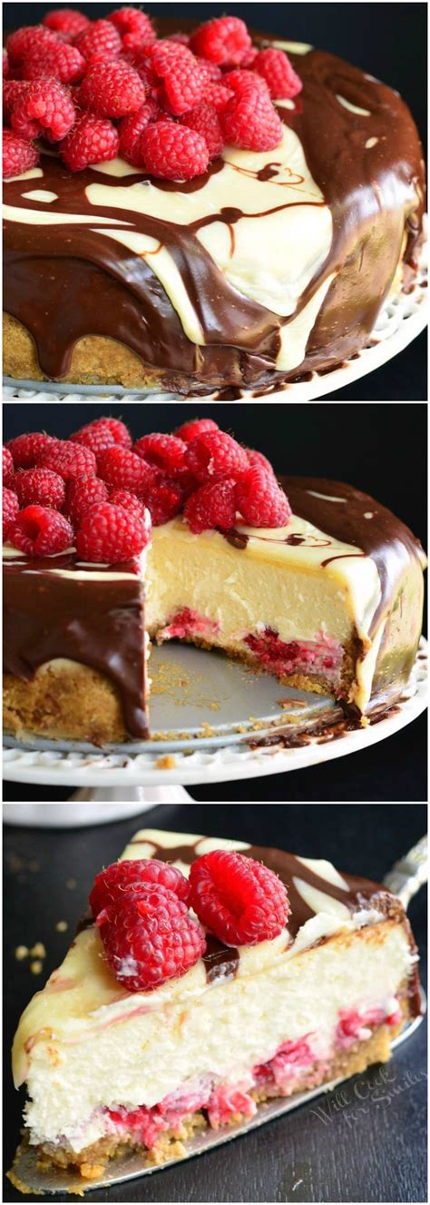 Prep time stir raspberry mixture shallowly into cheesecake using a butter knife or toothpick to create decorative swirls. Double Chocolate Ganache and Raspberry Cheesecake - Will ...
