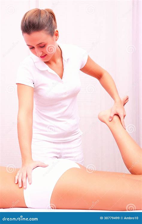 Osteopathic Manual Therapy Lumbar Spine Stock Image Image Of Massage Women 30779499