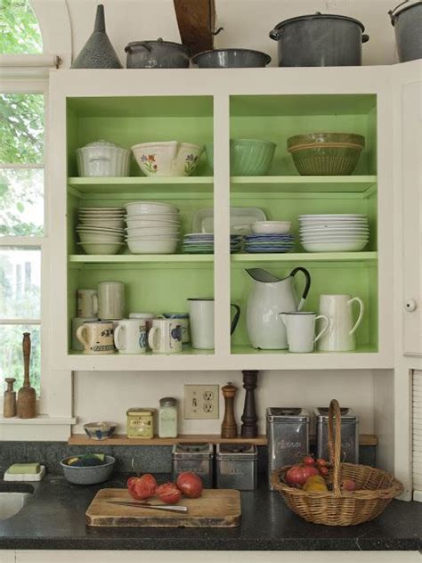 Open shelving kitchen cabinets without doors. Remove the cabinet doors to create open shelving. Painting ...