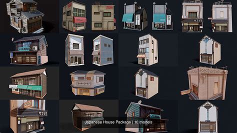 3d Model Collection Japanese House Package Vr Ar Low Poly Cgtrader