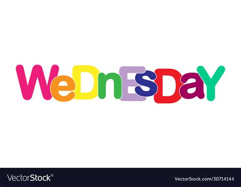 Colorful Banner With Inscription Wednesday Vector Image