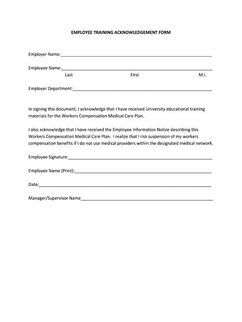 Employee Acknowledgement Form Fill Online Printable F Vrogue Co