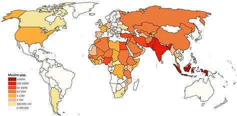 Iran, pakistan, india and iraq. Muslim population by country, 2009. 4296x2120 : MapPorn