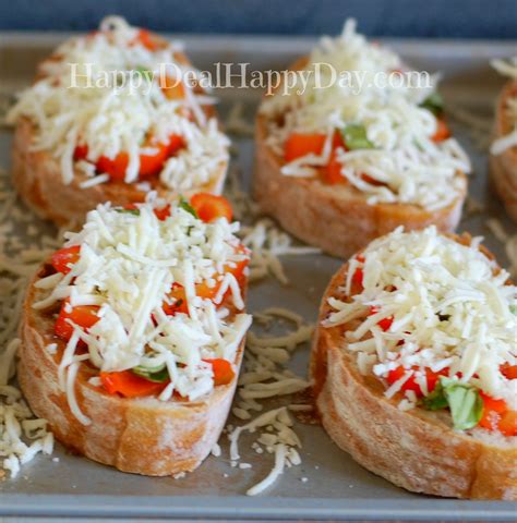 5 Ingredient Easy Bruschetta Recipe With Roasted Red Peppers And Basil