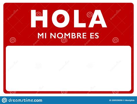 hello my names in spanish hola mi nombre es stock vector illustration of vector introduction