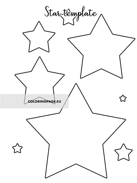 Star Template Different Sizes Coloring Page
