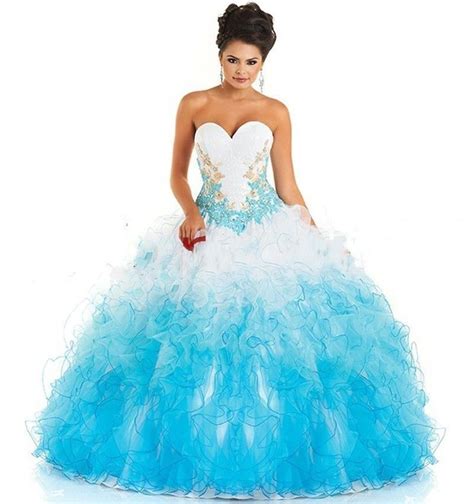 Maybe you would like to learn more about one of these? Ballmode / Herz Dekollette Ballkleid 2016 Blau Weiss ...