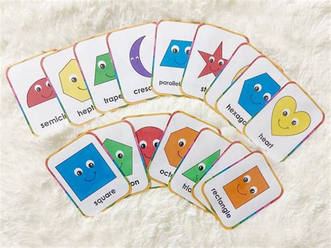 2d Shapes Flashcards Printable Shape Flash Card For Babies And Etsy