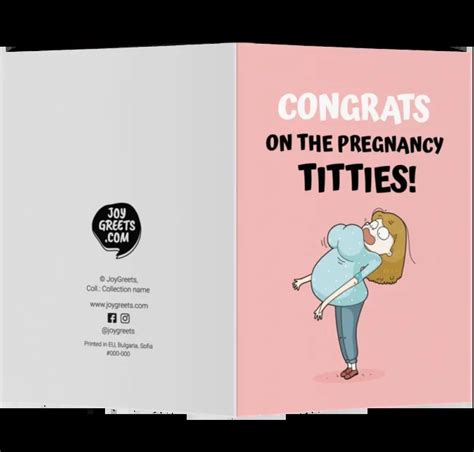 Funny Pregnancy Card Congrats On The Pregnancy Titties