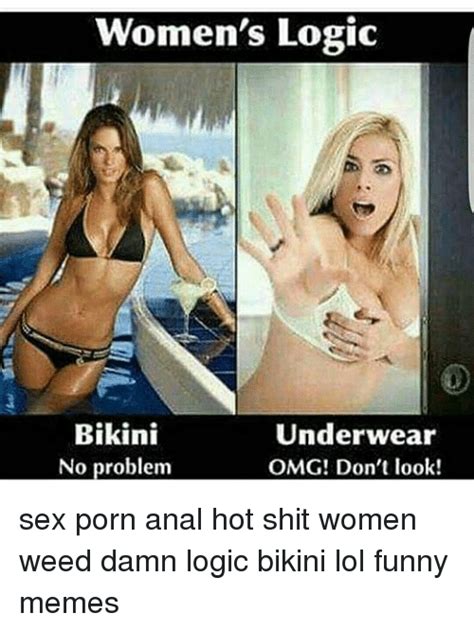 Womens Logic Bikini Underwear No Problem Omg Dont Look