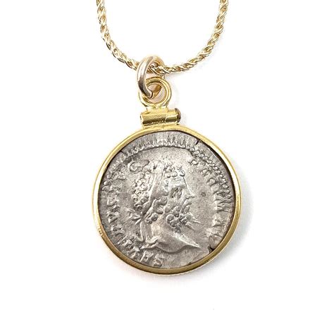 14k Gold Filled Ancient Coin Bezel Pendant Necklace 16