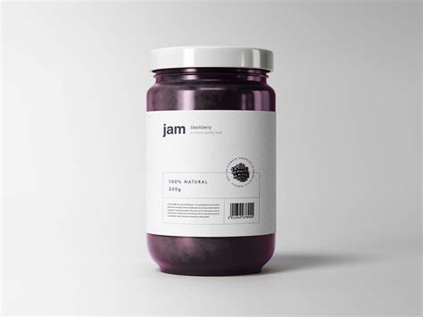 free glass jam jar mockup psd