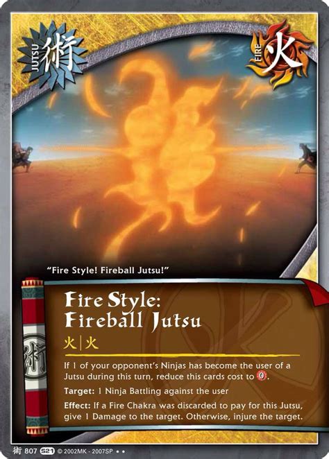 Fire Style Fireball Jutsu Card Games Naruto Characters Cards