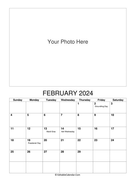 February 2024 Calendar Word Editable 2024 Calendar Printable