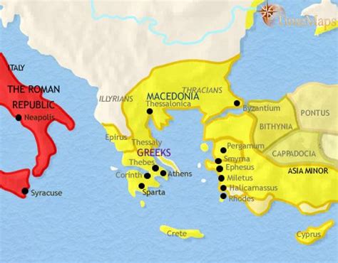 Map Of Ancient Greece 200 Bce After Alexander Timemaps