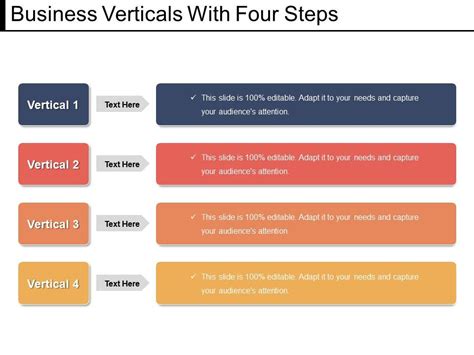 Business Verticals With Four Steps Powerpoint Templates Designs Ppt