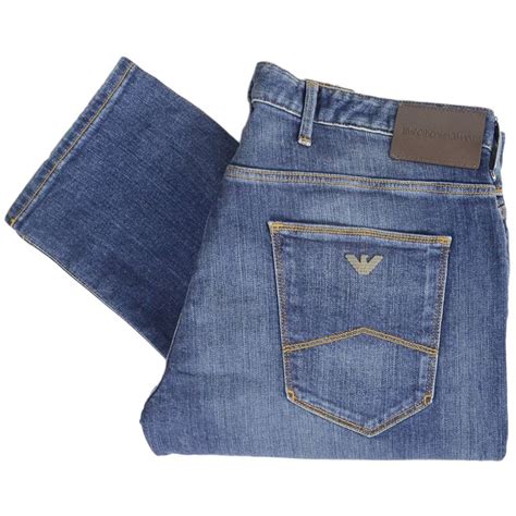 Emporio Armani J Slim Fit Dark Mid Wash Denim Jeans Clothing From
