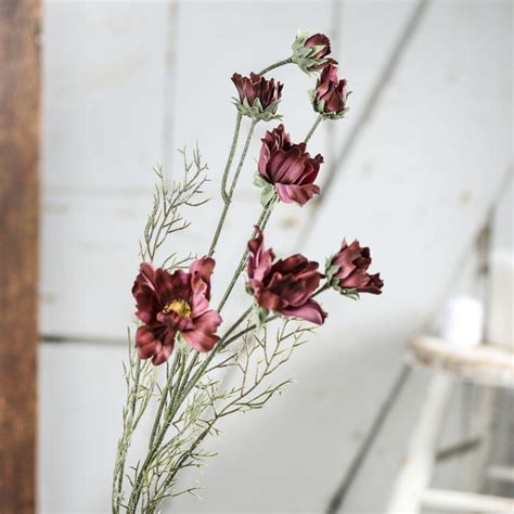 Burgundy Artificial Wildflower Stem Floral Sale Sales