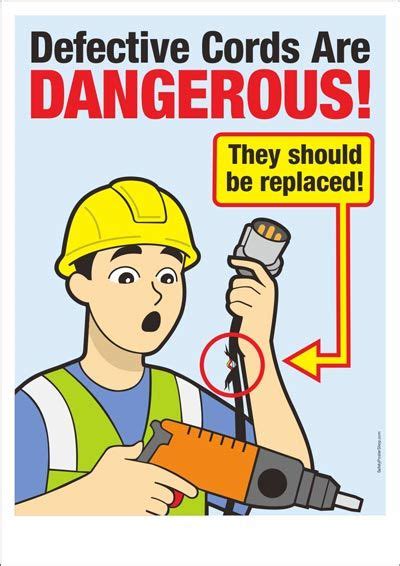 Accident brings tears, fire safety brings cheers. Defective cords are dangerous | Health and safety poster ...