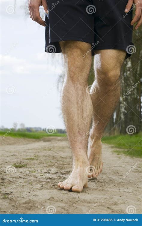 Walking Barefoot Stock Image Image Of Going Field Deep 31208485