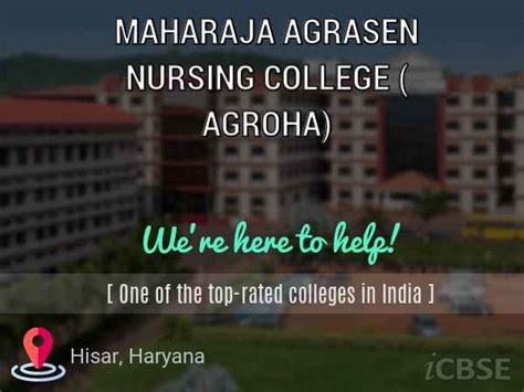 Maharaja Agrasen Nursing College Agroha Hisar Address Fees