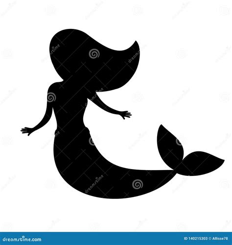 Mermaid Silhouette Vector Illustration Stock Vector Illustration Of