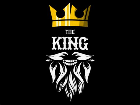 Awesome Beard King Illustration Vector Logo By Overdesignnn On Dribbble