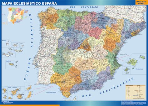 Mapa Diócesis España Tienda Mapas Posters Pared