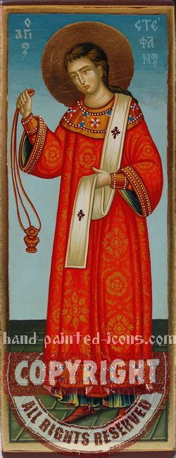 Saint Stefan Steaven Stephen The Deacon V2 28x10cm Icon Hand