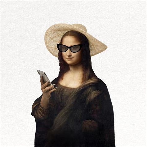 Modern Mona Lisa Using Phone Premium Photo Rawpixel