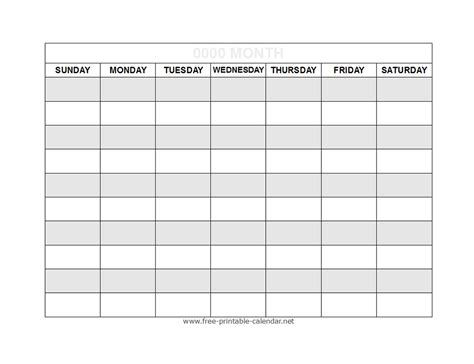 Blank Schedule Sheet