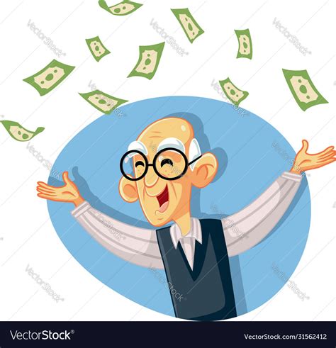 Funny Retired Senior Man Throwing Money Royalty Free Vector