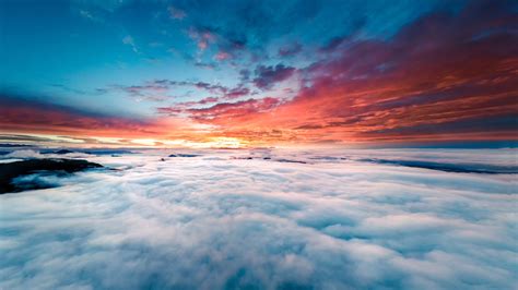 Horizon Above Clouds 8k Ultra Papel De Parede Hd Plano De Fundo