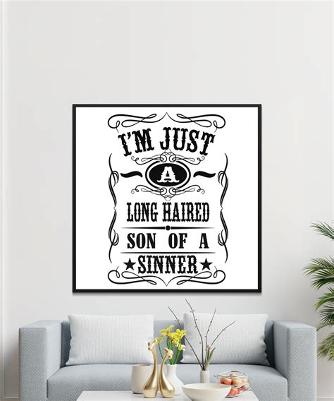 Long Haired Son of A Sinner PNG Country Music Digital File - Etsy