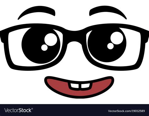 Nerd Emoji Face Icon Royalty Free Vector Image
